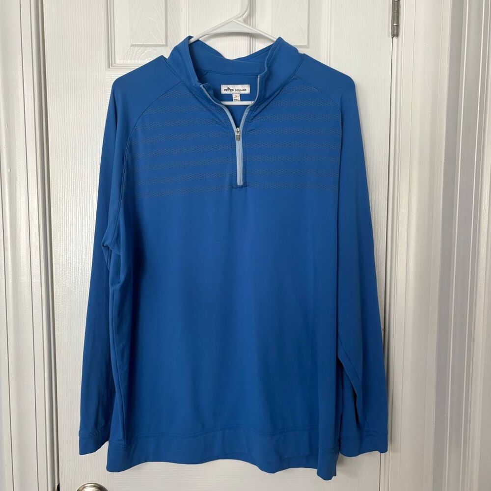 Peter Millar Blue Half Zip Performance Pullover S… - image 1